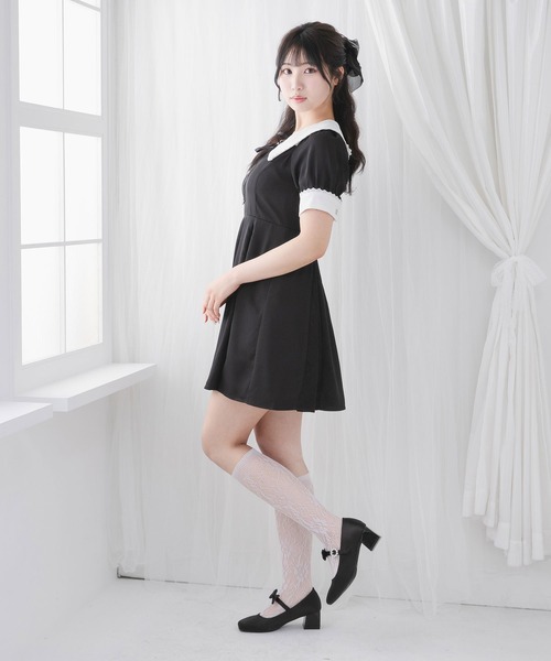DearMyLoveRose(ディアマイラブローズ)の「レース角襟クラシカルワンピース(ワンピース・レディース・ベージュ/ブラック/ブラック系その他/ブルー・3L/LL/LARGE/MEDIUM)」の7枚目の写真