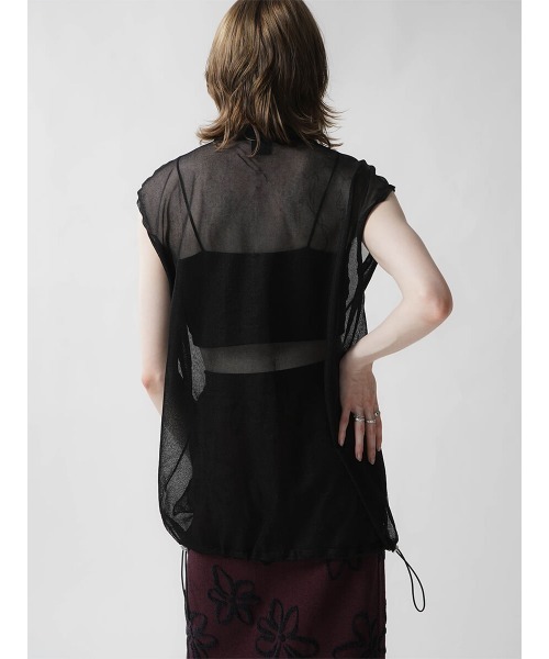 :ETHROF（イーサオブ）の「SHEER KNIT VEST（ベスト・レディース・グレー/ブラック・MEDIUM）」の3枚目の写真