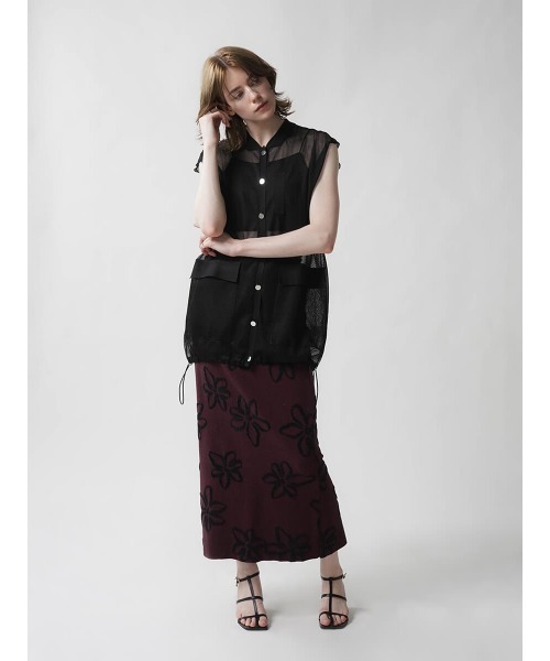 :ETHROF（イーサオブ）の「SHEER KNIT VEST（ベスト・レディース・グレー/ブラック・MEDIUM）」の16枚目の写真