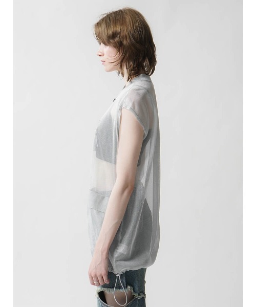 :ETHROF（イーサオブ）の「SHEER KNIT VEST（ベスト・レディース・グレー/ブラック・MEDIUM）」の14枚目の写真