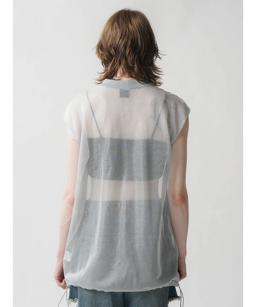 :ETHROF（イーサオブ）の「SHEER KNIT VEST（ベスト・レディース・グレー/ブラック・MEDIUM）」の13枚目の写真