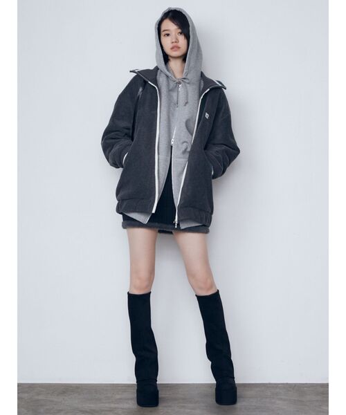 完売☆EMODAラインフーディパーカー セール】オーバージップフーディー（パーカー）｜EMODA（エモダ）の