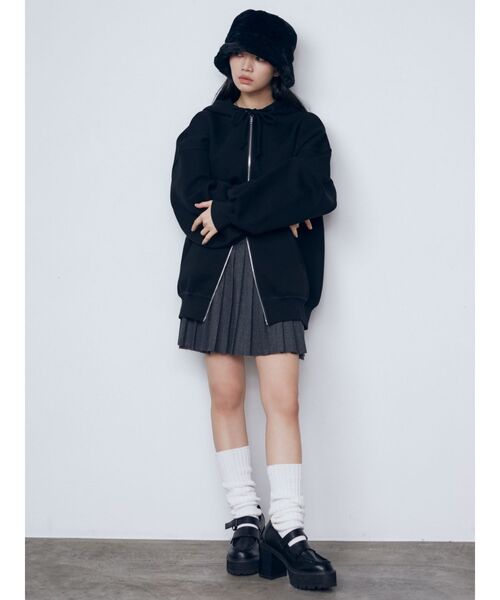 EMODA(エモダ)の「オーバージップフーディー(パーカー・レディース・ベージュ/ブラック/グレー・FREE)」の19枚目の写真