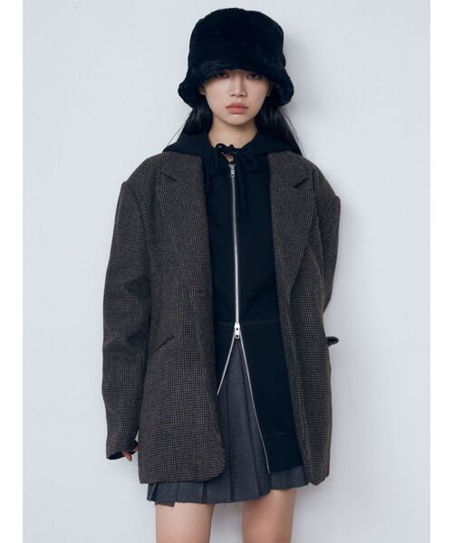 EMODA(エモダ)の「オーバージップフーディー(パーカー・レディース・ベージュ/ブラック/グレー・FREE)」の21枚目の写真