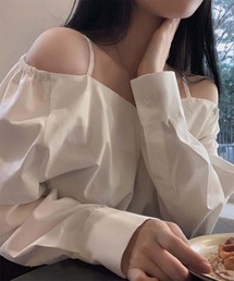 新品未使用★半額以下★cen.オフショルブラウスwhite 美品 セン cen. オフショルブラウス ホワイト の通販 by ♡お
