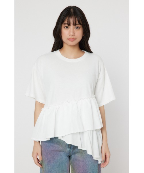 RODEO CROWNS WIDE BOWL(ロデオクラウンズワイドボウル)の「ピグメントフリルドッキングトップス(Tシャツ/カットソー・レディース・オフホワイト/ブラック/ピンク/グリーン・FREE)」の16枚目の写真