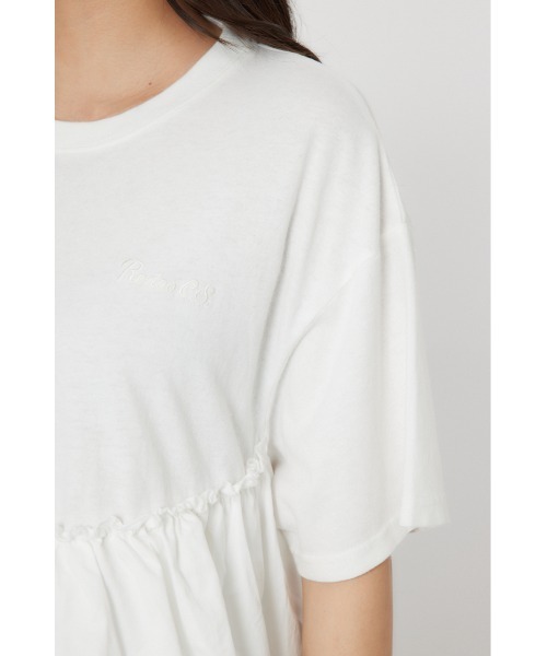 RODEO CROWNS WIDE BOWL(ロデオクラウンズワイドボウル)の「ピグメントフリルドッキングトップス(Tシャツ/カットソー・レディース・オフホワイト/ブラック/ピンク/グリーン・FREE)」の12枚目の写真