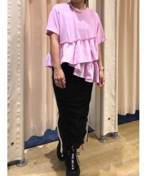 RODEO CROWNS WIDE BOWL(ロデオクラウンズワイドボウル)の「ピグメントフリルドッキングトップス(Tシャツ/カットソー・レディース・オフホワイト/ブラック/ピンク/グリーン・FREE)」の19枚目の写真