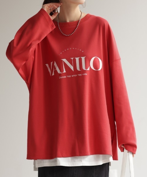 HUG.U(ハグユー)の「【選べる!半袖冷感 / 長袖】ロゴT「オーバーサイズ」(Tシャツ/カットソー・レディース・ベージュ/ネイビー/グレー系その他2/ホワイト/ライトグレー/レッド/ピンク/ライトカーキ/ホワイト系その他/ブラック/グレー系その他/ライトベージュ/ブラック系その他2/ベージュ系その他2/ホワイト系その他2/グレー系その他3/グリーン系その他2・FREE)」の18枚目の写真