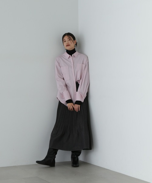 N.(N. Natural Beauty Basic)(エヌエヌナチュラルビューティーベーシック)の「◆デニムプリーツスカート(スカート・レディース・グレー/ワンウォッシュ・MEDIUM)」の5枚目の写真