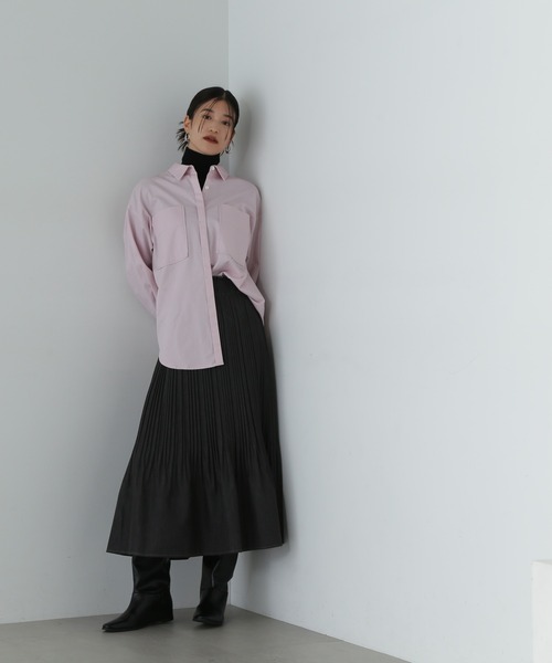 N.(N. Natural Beauty Basic)(エヌエヌナチュラルビューティーベーシック)の「◆デニムプリーツスカート(スカート・レディース・グレー/ワンウォッシュ・MEDIUM)」の6枚目の写真