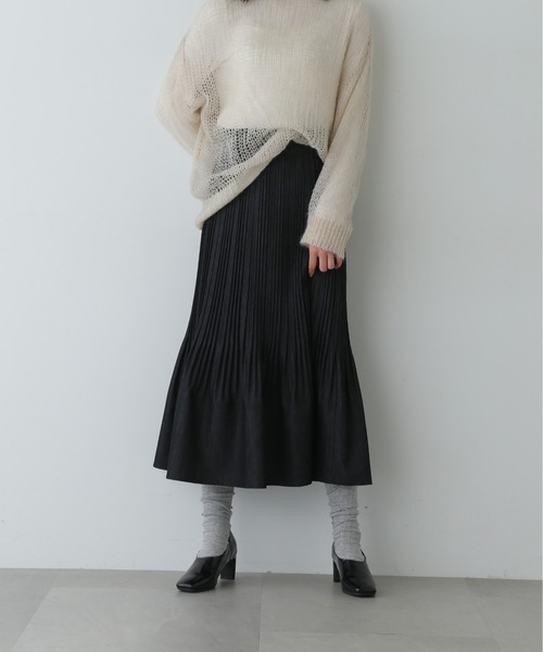 N.(N. Natural Beauty Basic)(エヌエヌナチュラルビューティーベーシック)の「◆デニムプリーツスカート(スカート・レディース・グレー/ワンウォッシュ・MEDIUM)」の14枚目の写真