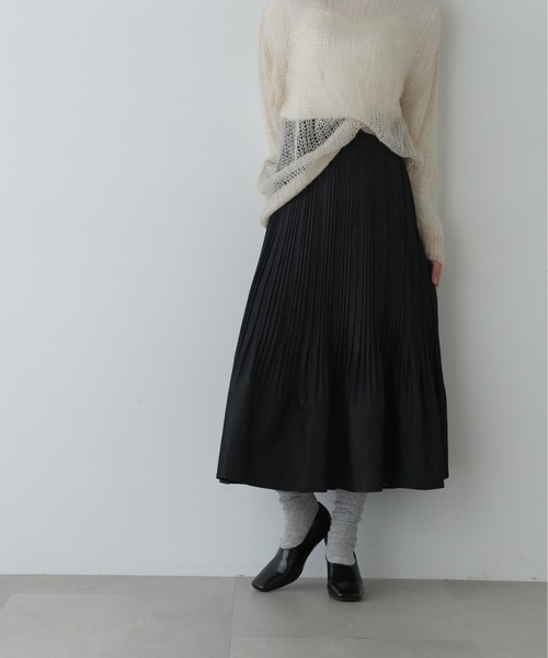 N.(N. Natural Beauty Basic)(エヌエヌナチュラルビューティーベーシック)の「◆デニムプリーツスカート(スカート・レディース・グレー/ワンウォッシュ・MEDIUM)」の15枚目の写真