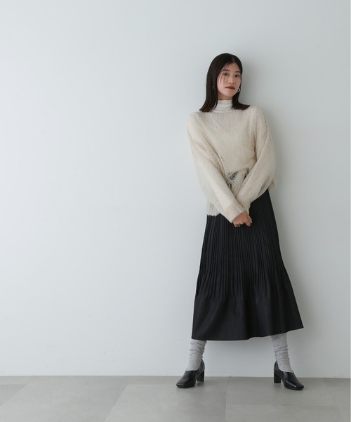 N.(N. Natural Beauty Basic)(エヌエヌナチュラルビューティーベーシック)の「◆デニムプリーツスカート(スカート・レディース・グレー/ワンウォッシュ・MEDIUM)」の16枚目の写真