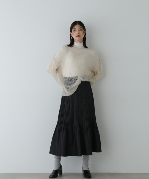 N.(N. Natural Beauty Basic)(エヌエヌナチュラルビューティーベーシック)の「◆デニムプリーツスカート(スカート・レディース・グレー/ワンウォッシュ・MEDIUM)」の20枚目の写真