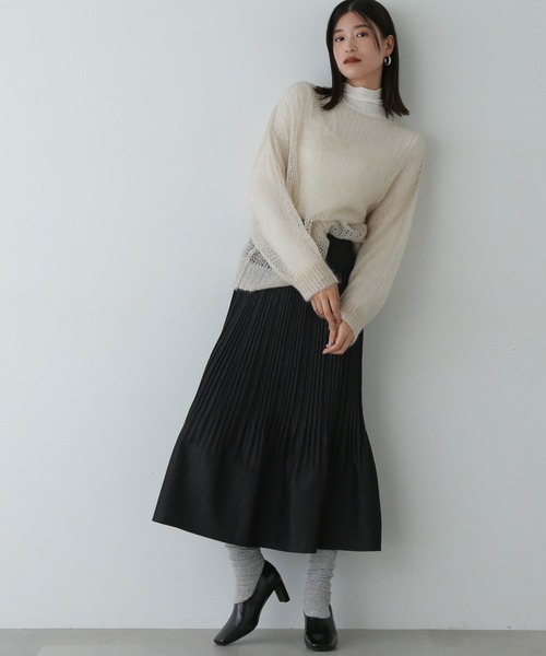 N.(N. Natural Beauty Basic)(エヌエヌナチュラルビューティーベーシック)の「◆デニムプリーツスカート(スカート・レディース・グレー/ワンウォッシュ・MEDIUM)」の21枚目の写真