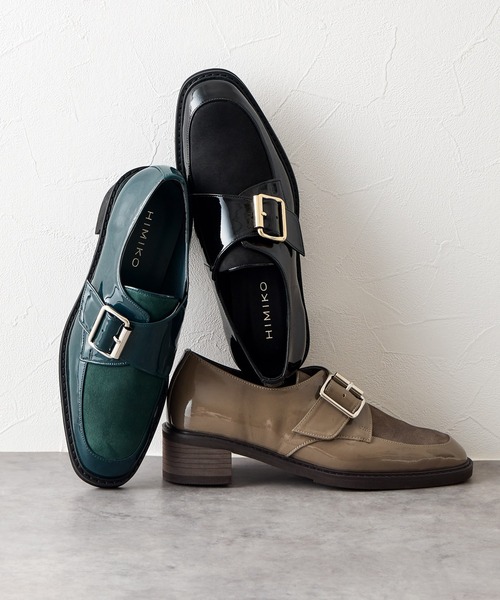 HIMIKO（ヒミコ）の「【Made in Japan】モンクストラップシューズ/641308（パンプス・レディース・グリーン/ブラック/グレー・25.0cm/24.5cm/24.0cm/23.5cm/23.0cm/22.5cm/22.0cm/21.5cm/26.0cm/25.5cm/26.5cm）」の3枚目の写真