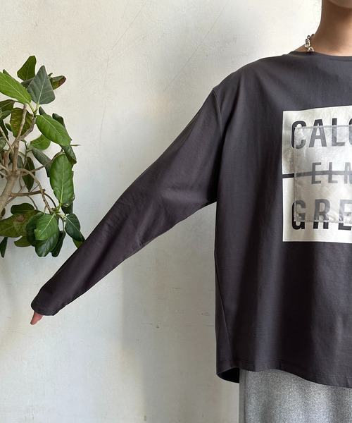 DouDou(ドゥドゥ)の「【WEB限定】ロゴオーガンジーロンTEE(Tシャツ/カットソー・レディース・チャコールグレー/オフホワイト/ブラック・FREE)」の18枚目の写真