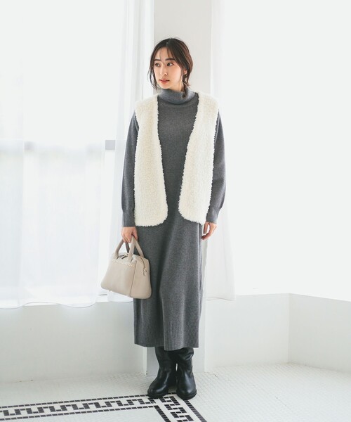 B:MING by BEAMS（ビーミングバイビームス）の「シャギー ニット ベスト（S～M）（ベスト・レディース・ブラウン/オフホワイト・MEDIUM/SMALL）」の3枚目の写真