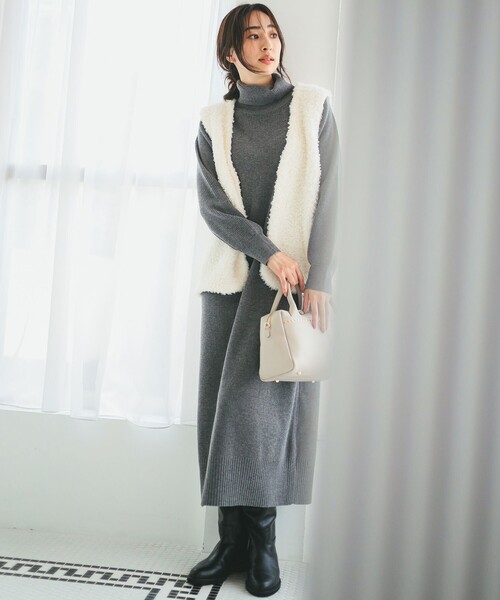 B:MING by BEAMS（ビーミングバイビームス）の「シャギー ニット ベスト（S～M）（ベスト・レディース・ブラウン/オフホワイト・MEDIUM/SMALL）」の6枚目の写真