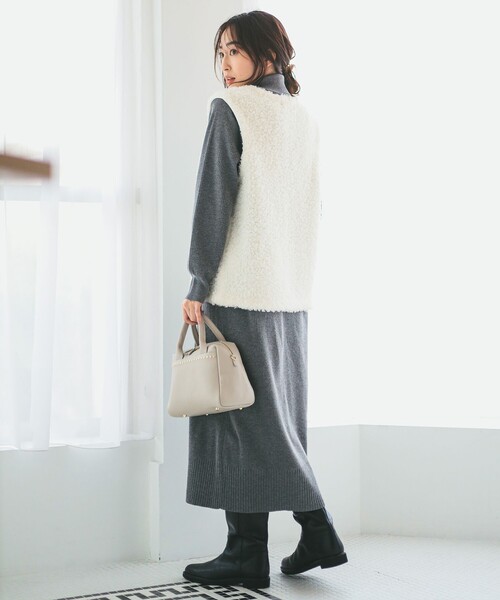 B:MING by BEAMS（ビーミングバイビームス）の「シャギー ニット ベスト（S～M）（ベスト・レディース・ブラウン/オフホワイト・MEDIUM/SMALL）」の7枚目の写真