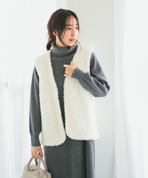 B:MING by BEAMS（ビーミングバイビームス）の「シャギー ニット ベスト（S～M）（ベスト・レディース・ブラウン/オフホワイト・MEDIUM/SMALL）」の10枚目の写真