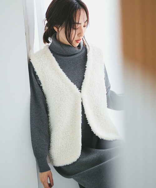 B:MING by BEAMS（ビーミングバイビームス）の「シャギー ニット ベスト（S～M）（ベスト・レディース・ブラウン/オフホワイト・MEDIUM/SMALL）」の11枚目の写真