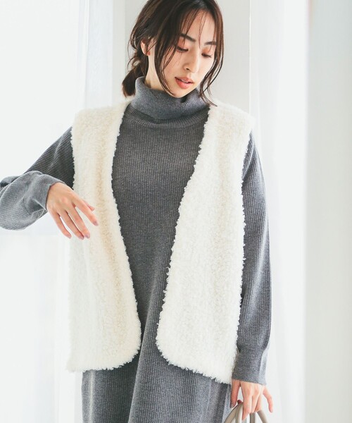 B:MING by BEAMS（ビーミングバイビームス）の「シャギー ニット ベスト（S～M）（ベスト・レディース・ブラウン/オフホワイト・MEDIUM/SMALL）」の12枚目の写真