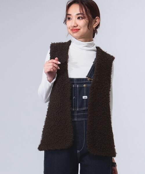 B:MING by BEAMS（ビーミングバイビームス）の「シャギー ニット ベスト（S～M）（ベスト・レディース・ブラウン/オフホワイト・MEDIUM/SMALL）」の16枚目の写真