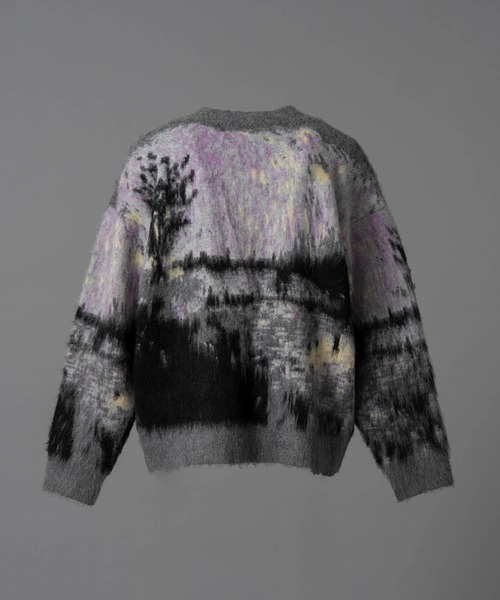 MAISON SPECIAL（メゾンスペシャル）の「《UNISEX》Prime-Over Landscape Painting V-Neck Knit Cardigan/プライムオーバーランドスケープペインティングVネックニットカーディガン 【MAISON SPECIAL/メゾンスペシャル】（カーディガン/ボレロ・メンズ・グレー/ブルー・1/2）」の15枚目の写真