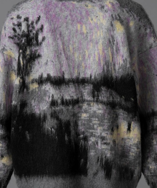 MAISON SPECIAL（メゾンスペシャル）の「《UNISEX》Prime-Over Landscape Painting V-Neck Knit Cardigan/プライムオーバーランドスケープペインティングVネックニットカーディガン 【MAISON SPECIAL/メゾンスペシャル】（カーディガン/ボレロ・メンズ・グレー/ブルー・1/2）」の16枚目の写真
