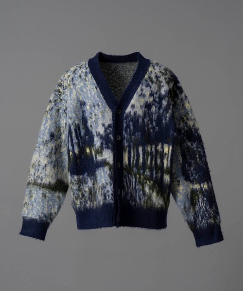 MAISON SPECIAL（メゾンスペシャル）の「《UNISEX》Prime-Over Landscape Painting V-Neck Knit Cardigan/プライムオーバーランドスケープペインティングVネックニットカーディガン 【MAISON SPECIAL/メゾンスペシャル】（カーディガン/ボレロ・メンズ・グレー/ブルー・1/2）」の12枚目の写真