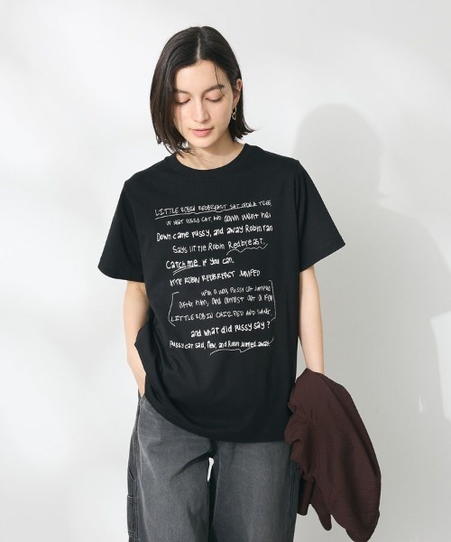 CRAFT STANDARD BOUTIQUE(クラフトスタンダードブティック)の「アソートロゴプリント半袖プルオーバー(Tシャツ/カットソー・レディース・ホワイト/ゴールド/シルバー/チャコールグレー/ブラック・FREE)」の3枚目の写真