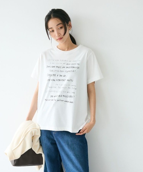 CRAFT STANDARD BOUTIQUE(クラフトスタンダードブティック)の「アソートロゴプリント半袖プルオーバー(Tシャツ/カットソー・レディース・ホワイト/ゴールド/シルバー/チャコールグレー/ブラック・FREE)」の14枚目の写真