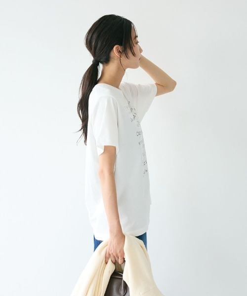 CRAFT STANDARD BOUTIQUE(クラフトスタンダードブティック)の「アソートロゴプリント半袖プルオーバー(Tシャツ/カットソー・レディース・ホワイト/ゴールド/シルバー/チャコールグレー/ブラック・FREE)」の15枚目の写真