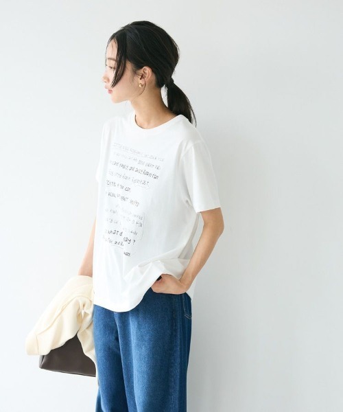 CRAFT STANDARD BOUTIQUE(クラフトスタンダードブティック)の「アソートロゴプリント半袖プルオーバー(Tシャツ/カットソー・レディース・ホワイト/ゴールド/シルバー/チャコールグレー/ブラック・FREE)」の18枚目の写真