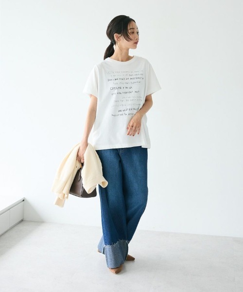 CRAFT STANDARD BOUTIQUE(クラフトスタンダードブティック)の「アソートロゴプリント半袖プルオーバー(Tシャツ/カットソー・レディース・ホワイト/ゴールド/シルバー/チャコールグレー/ブラック・FREE)」の19枚目の写真