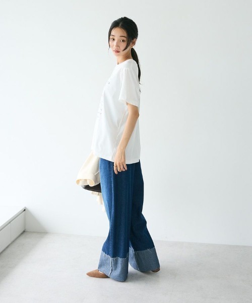 CRAFT STANDARD BOUTIQUE(クラフトスタンダードブティック)の「アソートロゴプリント半袖プルオーバー(Tシャツ/カットソー・レディース・ホワイト/ゴールド/シルバー/チャコールグレー/ブラック・FREE)」の20枚目の写真