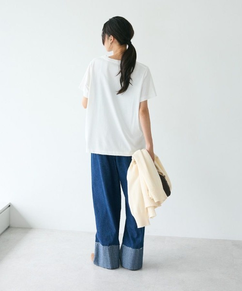 CRAFT STANDARD BOUTIQUE(クラフトスタンダードブティック)の「アソートロゴプリント半袖プルオーバー(Tシャツ/カットソー・レディース・ホワイト/ゴールド/シルバー/チャコールグレー/ブラック・FREE)」の21枚目の写真