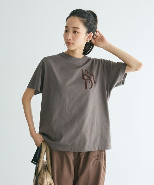 CRAFT STANDARD BOUTIQUE(クラフトスタンダードブティック)の「アソートロゴプリント半袖プルオーバー(Tシャツ/カットソー・レディース・ホワイト/ゴールド/シルバー/チャコールグレー/ブラック・FREE)」の6枚目の写真