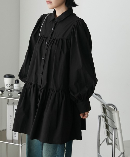 forksy.(フォルクシー)の「【forksy.】パフスリーブティアードチュニックワンピース(チュニック・レディース・ベージュ/オフホワイト/ブラック・FREE)」の16枚目の写真