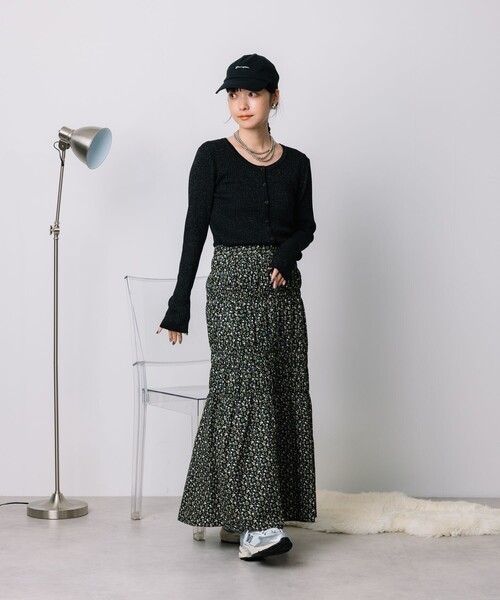 パリ発★ギャザー★シャーリング★スカート★ MAJE FREAK'S STORE スカート 花柄 シャーリングギャザースカート