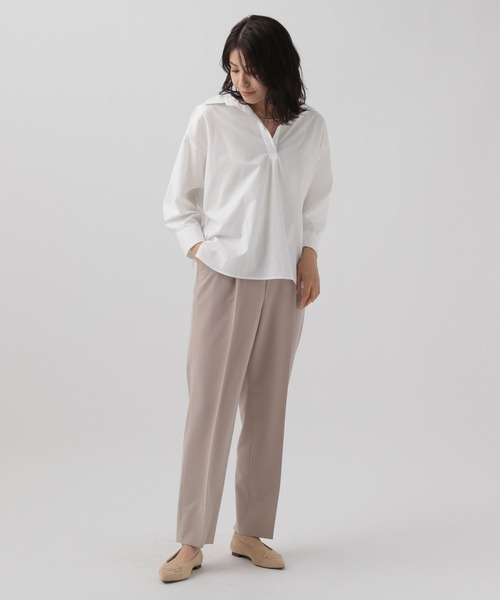 Elura（エルーラ）の「アイロンいらずスキッパーシャツ/140979（シャツ/ブラウス・レディース・ホワイト/ライトブルー/ネイビー・FREE）」の8枚目の写真