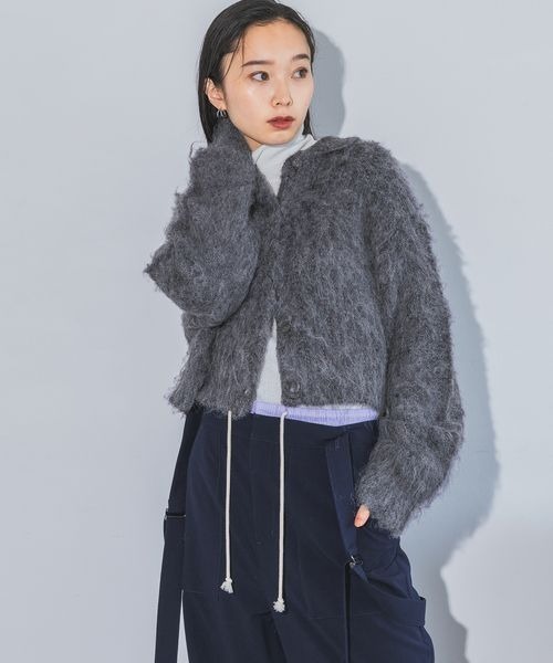   Jeans グレー バーシティ カーディガン JEANASIS（ジーナシス）の「バイカラーダブルZIPカーディガン