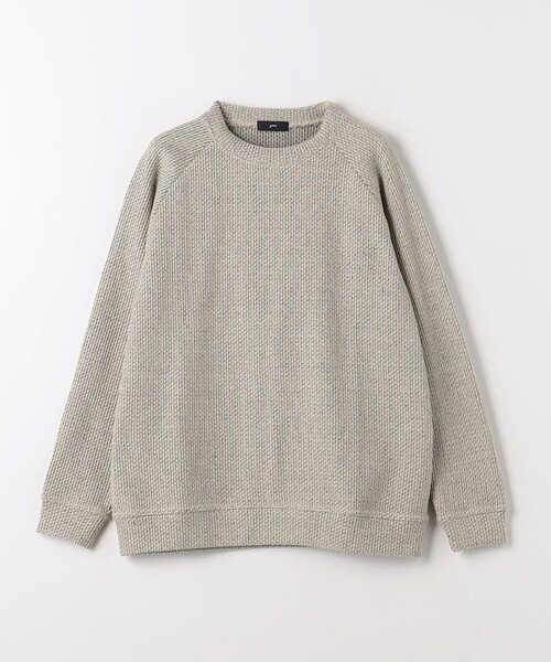 gim（ジム）の「＜GIM＞24FW ローゲージ カノコ クルーネック ニット -ウォッシャブル-（ニット/セーター・メンズ・ブラック/ベージュ・S/M/L）」の9枚目の写真