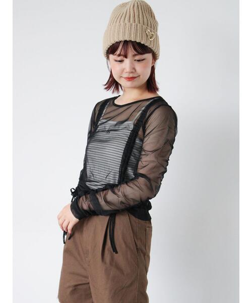 ehka sopo(エヘカソポ)の「ブローチ付ニットキャップ(ハット・レディース・グレー/ブラック/ベージュ・F)」の8枚目の写真