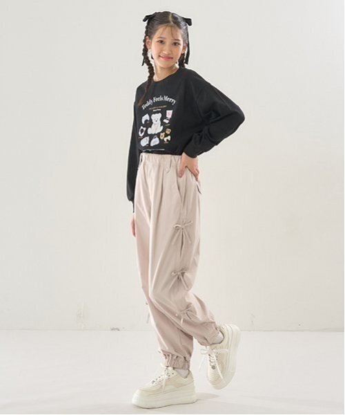 セール】【吸水速乾】サイドリボンパラシュートパンツ（スウェット