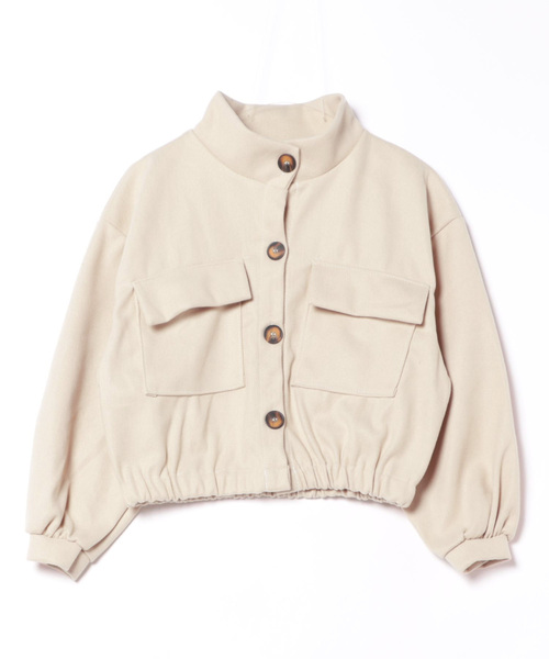 【新品】cygne ジャガード　ブルゾン　Fanny ホワイト ショート丈 新品】cygne ジャガード ブルゾン Fanny ホワイト ショート丈 新品