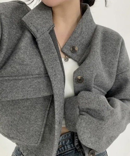 Ritzy(リッツィー)の「オーバーサイズ ショート丈 スタンドカラーブルゾン(ブルゾン・レディース・ブラック/グレー/カーキ/ベージュ・XL/M/L)」の19枚目の写真