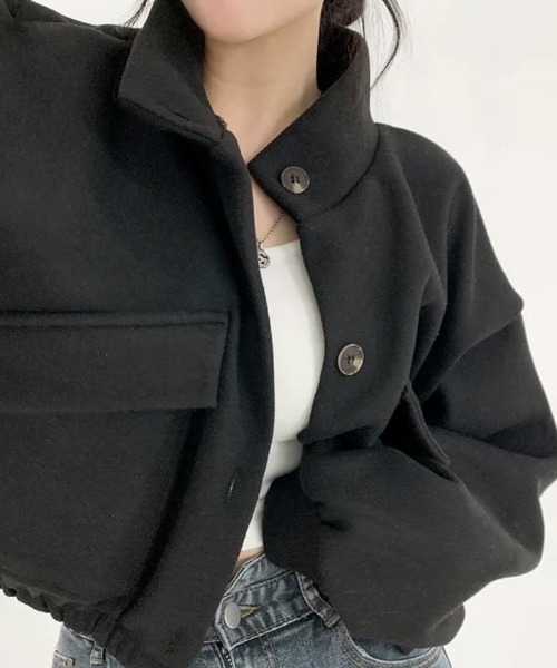 Ritzy(リッツィー)の「オーバーサイズ ショート丈 スタンドカラーブルゾン(ブルゾン・レディース・ブラック/グレー/カーキ/ベージュ・XL/M/L)」の14枚目の写真